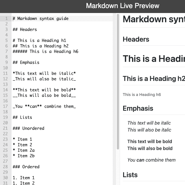 Markdown Live Preview